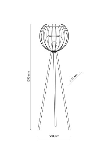 TK Universo gulvlampe - grafittglass og sort metall