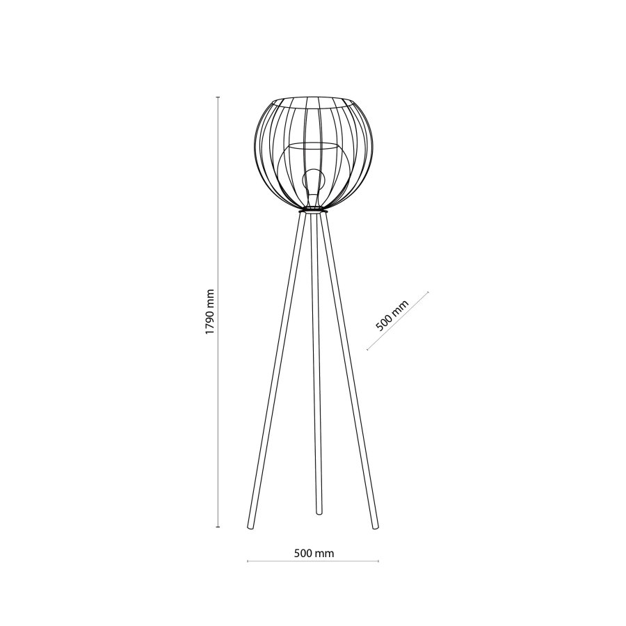 TK Universo gulvlampe - grafittglass og sort metall