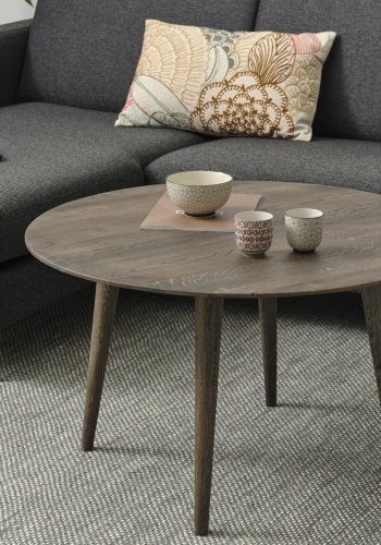 Java salongbord, rundt - rkt eik (60)