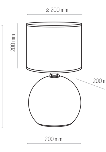 TK Palla bordlampe, Lille - hvid stof og hvid glas