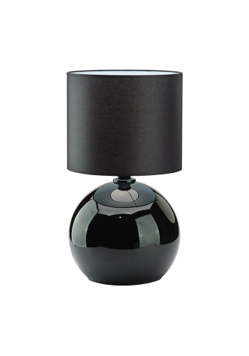 TK Palla bordlampe, Small - svart stoff og sort glass