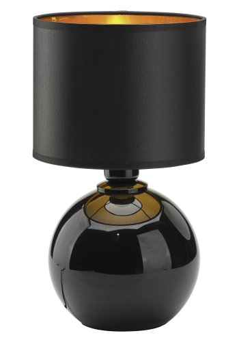 TK Palla bordlampe, Small - gull, sort stoff og sort glass