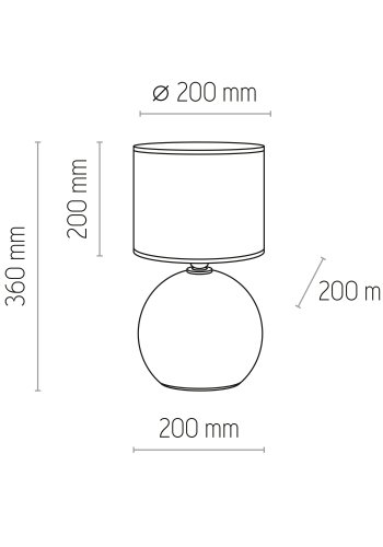 TK Palla bordlampe, Small - gull, sort stoff og sort glass