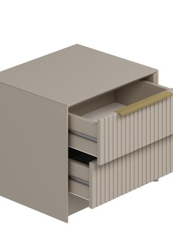 FUNZI LIVING Kale Luxe nattbord, m. 2 skuffer - steinmelamin (53x45)