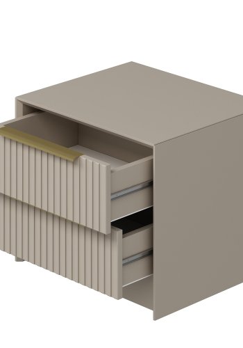 FUNZI LIVING Kale Luxe nattbord, m. 2 skuffer - steinmelamin (53x45)