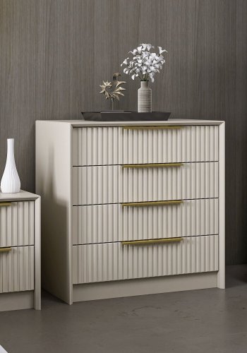 FUNZI LIVING Kale Luxe kommode, m. 4 skuffer - steinmelamin