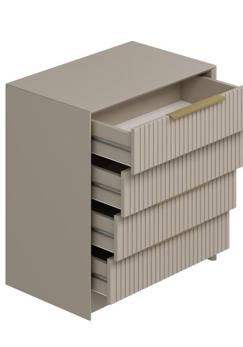 FUNZI LIVING Kale Luxe kommode, m. 4 skuffer - steinmelamin