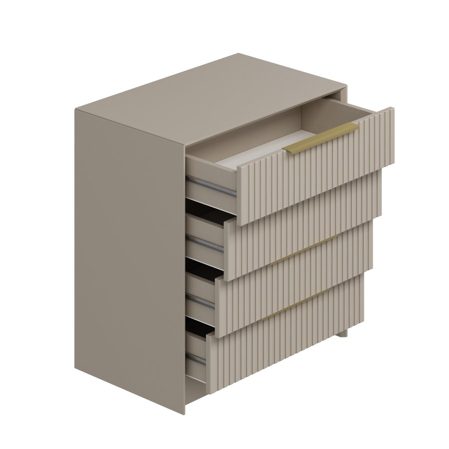 FUNZI LIVING Kale Luxe kommode, m. 4 skuffer - steinmelamin