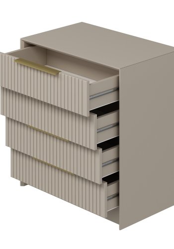 FUNZI LIVING Kale Luxe kommode, m. 4 skuffer - steinmelamin