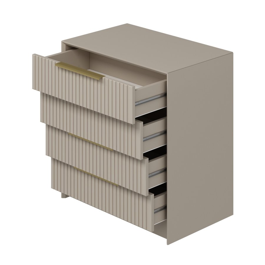 FUNZI LIVING Kale Luxe kommode, m. 4 skuffer - steinmelamin