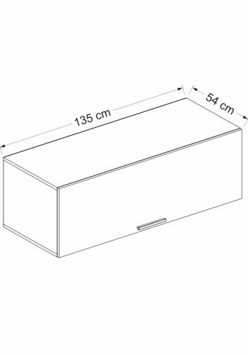 FUNZI LIVING veggskap 135,m. 1 dr - hvit melamin