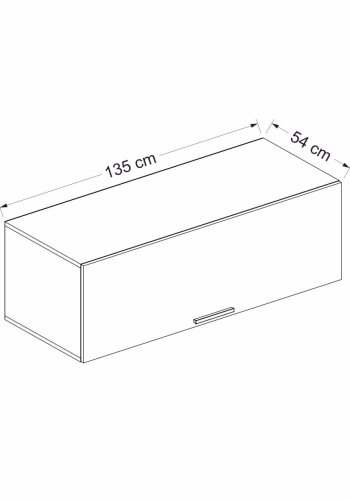FUNZI LIVING veggskap 135,m. 1 dr - antrasittgr melamin