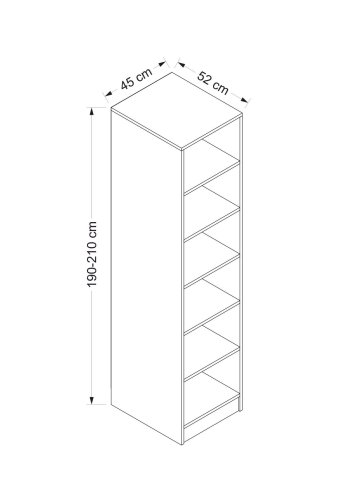FUNZI LIVING Rafl? 190 - antrasitt Garderobe