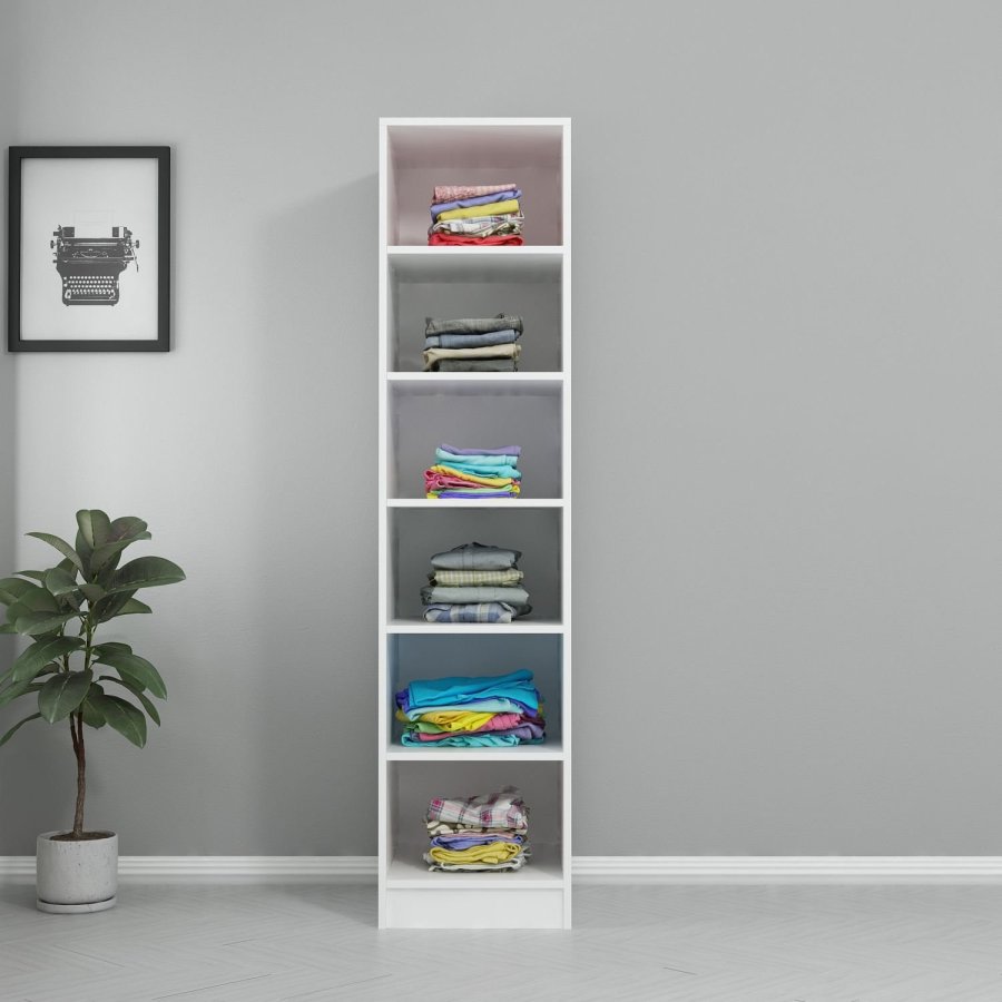 FUNZI LIVING Rafl? 190 - Hvit garderobe