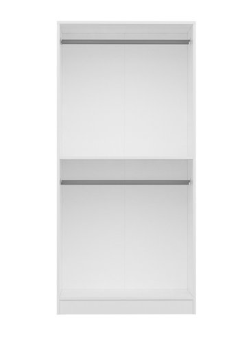 FUNZI LIVING Kales Membran 190 garderobe, m. 2 drer, 1 hylle, 2 hengerstenger - hvit melamin