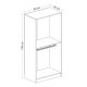 FUNZI LIVING Kales Membran 210 garderobeskap, m. 2 drer, 1 hylle, 2 hengerstenger - hvit melamin