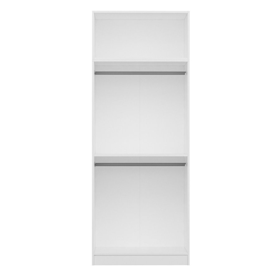 FUNZI LIVING 2219 garderobe, m. 3 drer, 1 hylle, 2 hengerstenger, 1 rom - hvit melamin