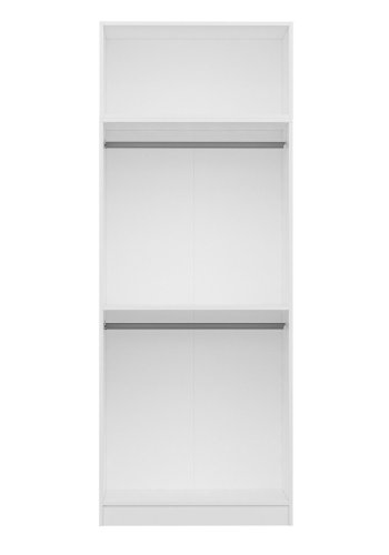 FUNZI LIVING 2220 garderobe, m. 3 drer, 1 hylle, 2 hengerstenger, 1 rom - hvit melamin