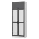 FUNZI LIVING 2227 garderobe, m speil, 3 drer, 1 hylle, 2 henger, 1 rom - antrasittgr.
