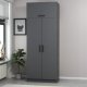 FUNZI LIVING 2230 garderobeskap, m. 3 drer, 1 hylle, 2 henger, 1 rom - antrasittgr melamin