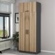 FUNZI LIVING 2231 garderobeskap, m. 3 drer, 1 hylle, 2 henger, 1 rom - eikefarget/antrasittgr