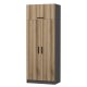 FUNZI LIVING 2231 garderobeskap, m. 3 drer, 1 hylle, 2 henger, 1 rom - eikefarget/antrasittgr