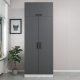 FUNZI LIVING 2234 garderobeskap, m. 3 drer, 1 hylle, 2 hengestenger, 1 rom - antrasittgr og hvit