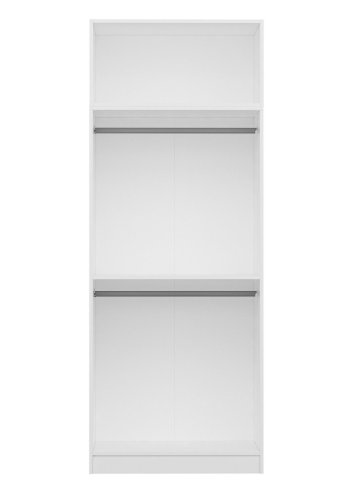 FUNZI LIVING 2235 garderobeskap, m. 3 drer, 1 hylle, 2 hengerstenger, 1 rom - hvit melamin