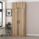 FUNZI LIVING 2238 garderobeskap, m. 3 drer, 1 hylle, 2 henger, 1 rom - eikefarget melamin