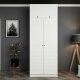 FUNZI LIVING 2241garderobe, m. 3 drer, 1 hylle, 1 rom - hvit melamin