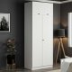 FUNZI LIVING 2241garderobe, m. 3 drer, 1 hylle, 1 rom - hvit melamin
