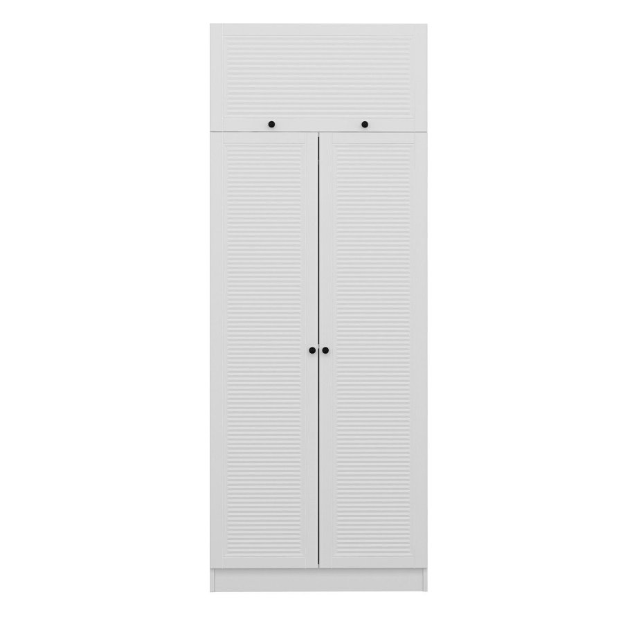 FUNZI LIVING 2241garderobe, m. 3 drer, 1 hylle, 1 rom - hvit melamin