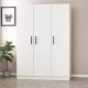 FUNZI LIVING 2249 garderobeskap, m. 3 drer, 1 hengestang, 2 skuffer, 4 hyller - hvit melamin