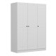 FUNZI LIVING 2258 garderobe, m. 3 drer, 1 hengestang, 2 skuffer, 4 hyller - hvit melamin