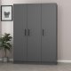 FUNZI LIVING 2266 garderobeskap, m. 3 drer, 1 hengestang, 2 skuffer, 4 hyller - antrasittgr melamin