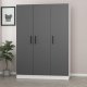 FUNZI LIVING 2270 garderobeskap, m. 3 drer, 1 hengestang, 2 skuffer, 4 hyller - antrasittgr/hvit