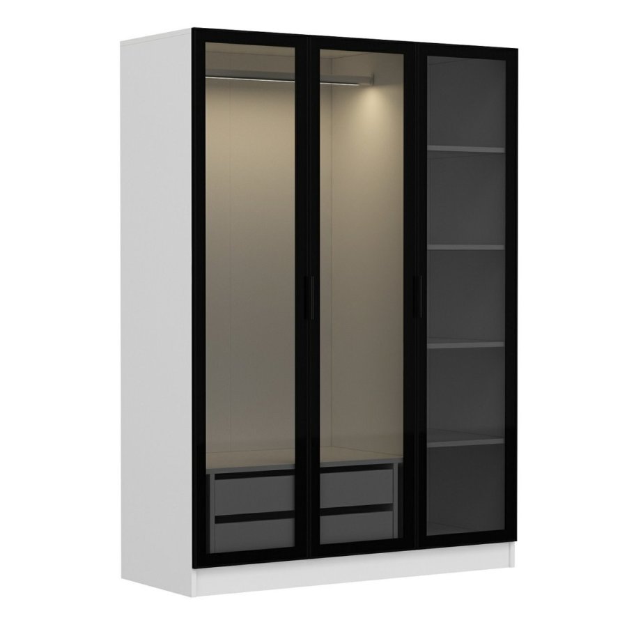 FUNZI LIVING weiß schwarz - 2273 Kleiderschrank