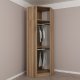 FUNZI LIVING 2302 hjrnegarderobe, m. 2 drer, 2 henger, 2 hyller - eikefarget melamin