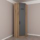 FUNZI LIVING 2304 hjrnegarderobe, m. 2 drer, 2 henger, 2 hyller - antrasittgr/eik farge