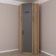 FUNZI LIVING 2304 hjrnegarderobe, m. 2 drer, 2 henger, 2 hyller - antrasittgr/eik farge