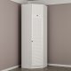 FUNZI LIVING 2305 hjrnegarderobe, m. 2 drer, 2 henger, 2 hyller - hvit melamin