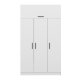 FUNZI LIVING garderobe 255,m. 4 drer, 1 hengestang, 2 skuffer, 5 hyller - hvit melamin