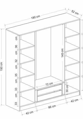 FUNZI LIVING - 6661 Garderobeskap