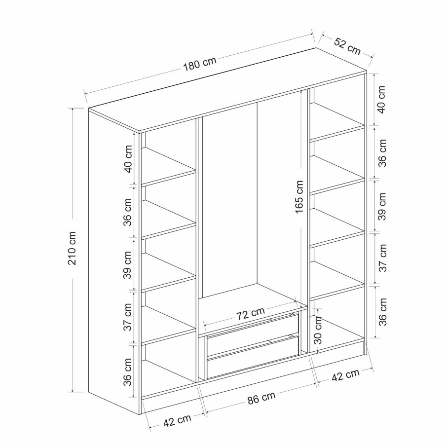FUNZI LIVING Plus - 7818 Garderobeskap