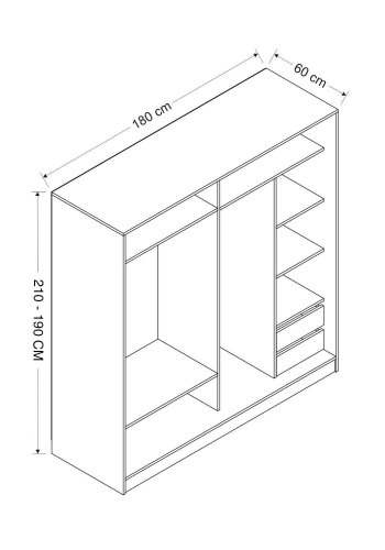 FUNZI LIVING - 3983 Garderobeskap