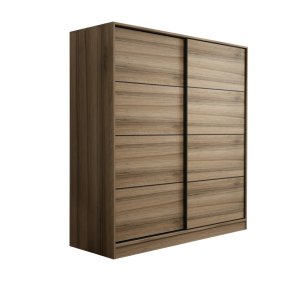 FUNZI LIVING 7162 garderobeskab, 2 skydelger, 2 bjlestnger, 2 skuffer - natur melamin