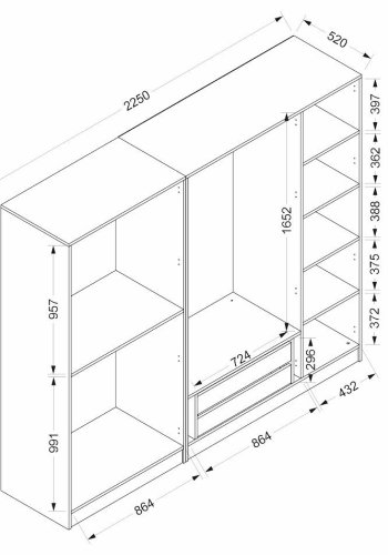 FUNZI LIVING Plus - 7811 Garderobeskap