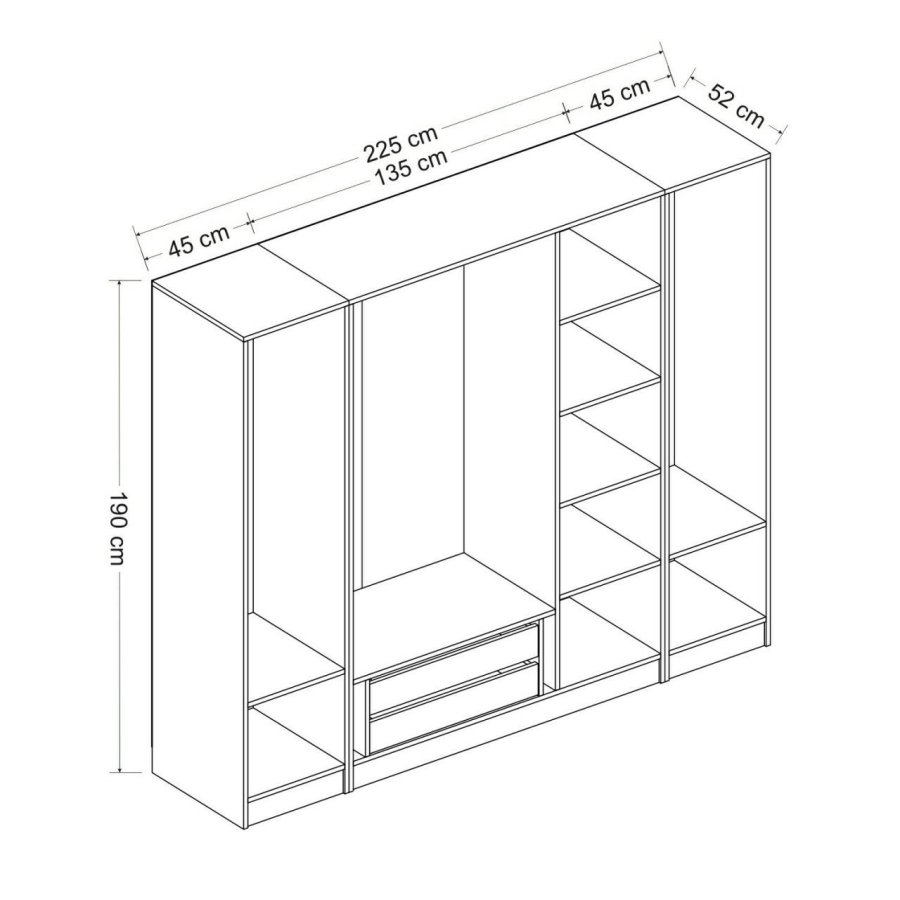 FUNZI LIVING - 3079 Garderobeskap