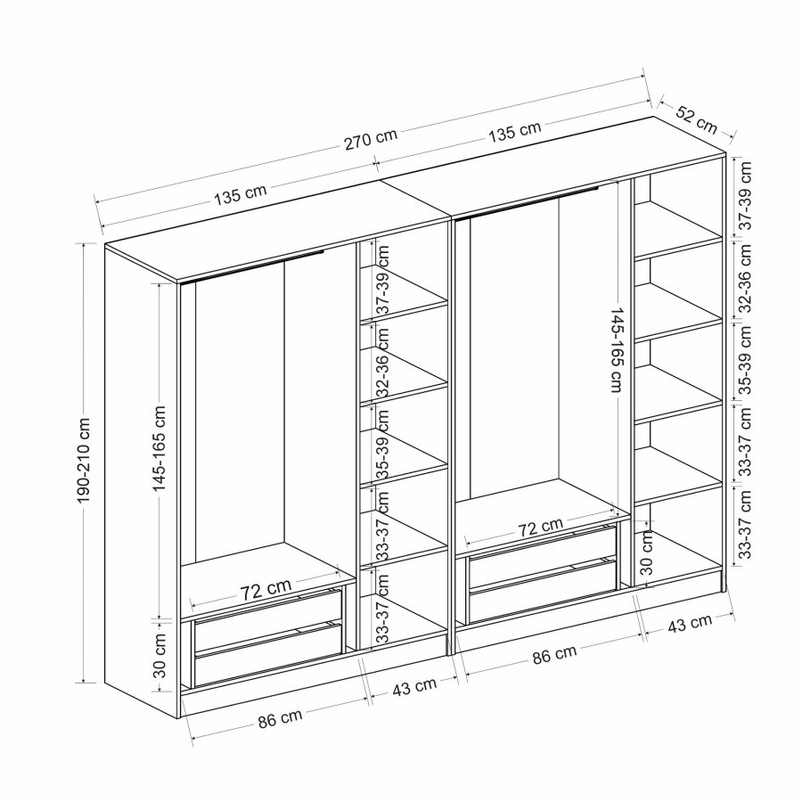 FUNZI LIVING - 5081 Garderobeskap
