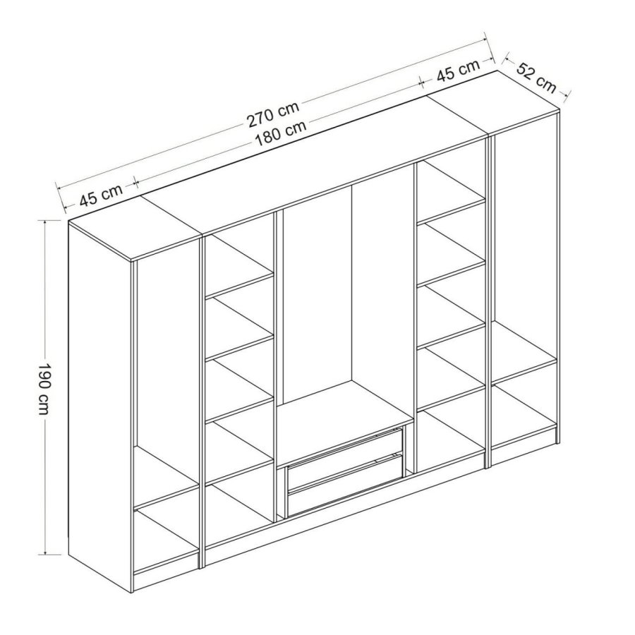FUNZI LIVING - 3077 Garderobeskap